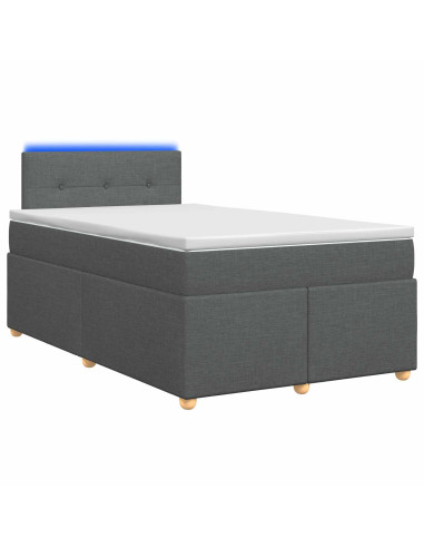 Letto box spring con materasso Grigio Scuro 120 x 190 cm