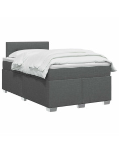 Letto con Box Spring, Materasso e LED Grigio Scuro 120 x 190 cm 2