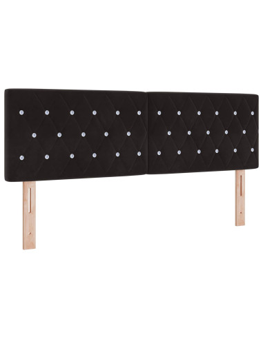 Letto con contenitore LED e materasso Nero 160 x 200 cm Velluto