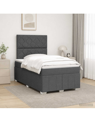 Letto box spring con materasso Grigio Scuro 120 x 190 cm