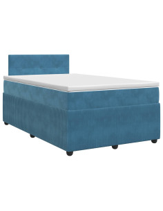 Letto box spring con materasso Blu 120 x 190 cm Velluto 2