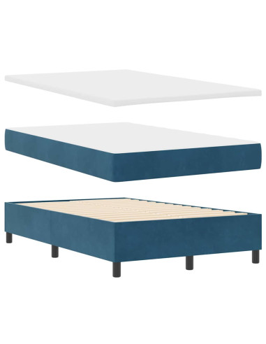 Letto a molle con testiera Blu scuro 200 x 120 cm Velluto