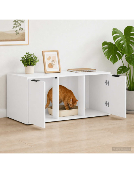Mobile per gatti Bianco 100 x 49 x 45 cm Legno ingegnerizzato