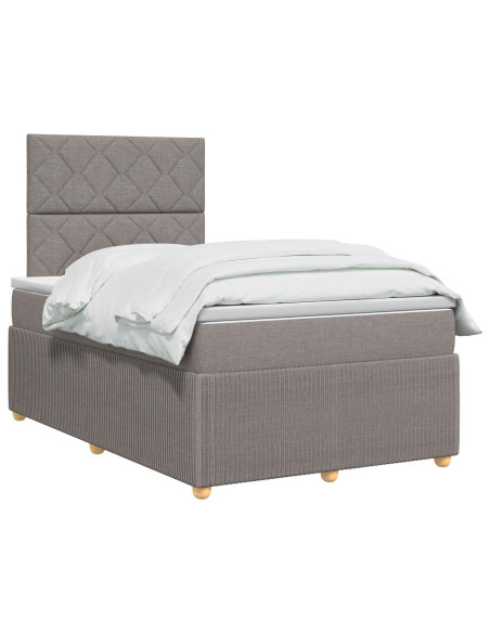 Letto Box Spring LED con Materasso Tortora 120 x 190 cm Tessuto