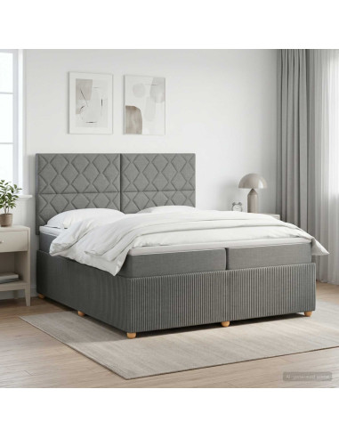 Letto box spring con materasso Grigio Scuro 200 x 200 cm