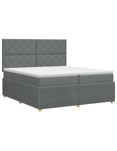 Letto box spring con materasso Grigio Scuro 200 x 200 cm 2