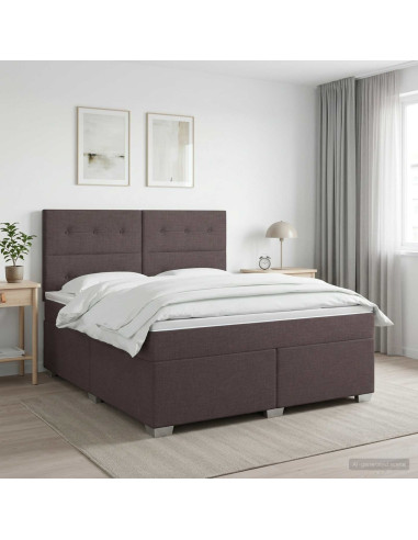 Letto box spring con materasso Marrone Scuro 180 x 200 cm