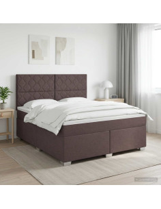 Letto box spring con materasso Marrone Scuro 160 x 200 cm