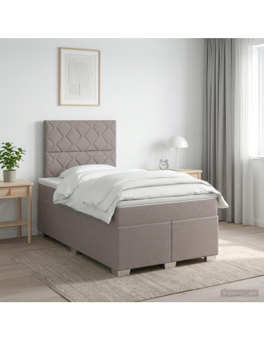 Letto box spring con materasso Tortora 120 x 200 cm Tessuto