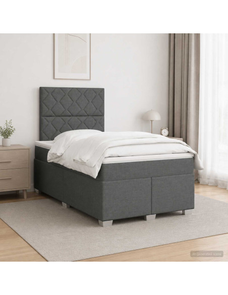 Letto box spring con materasso Grigio Scuro 120 x 200 cm