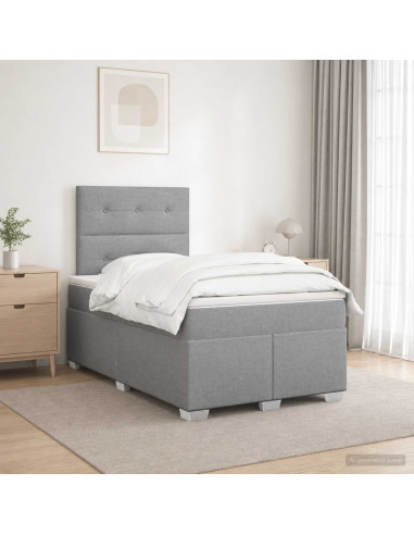 Letto box spring con materasso Grigio Chiaro 120 x 190 cm