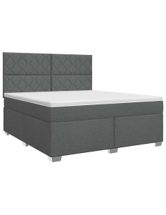 Letto box spring con materasso Grigio Scuro 180 x 200 cm 2