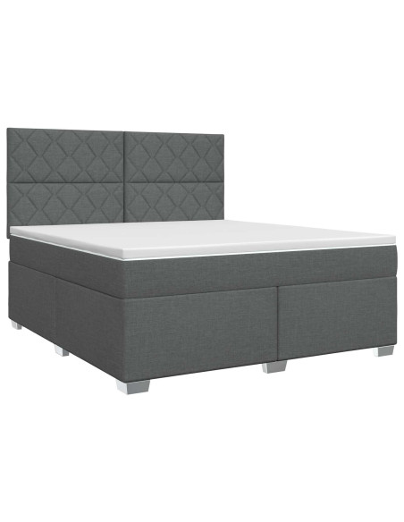 Letto box spring con materasso Grigio Scuro 180 x 200 cm