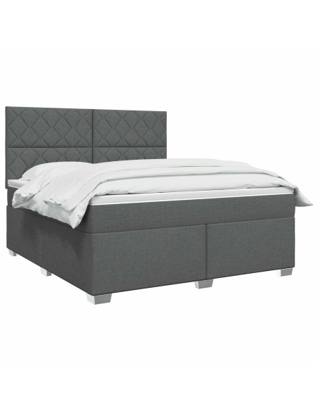Letto box spring con materasso Grigio Scuro 160 x 200 cm