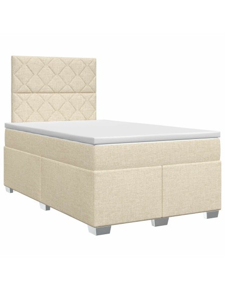 Letto box spring con materasso Crema 120 x 200 cm Tessuto