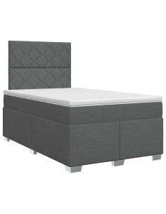 Letto box spring con materasso Grigio Scuro 120 x 200 cm 2
