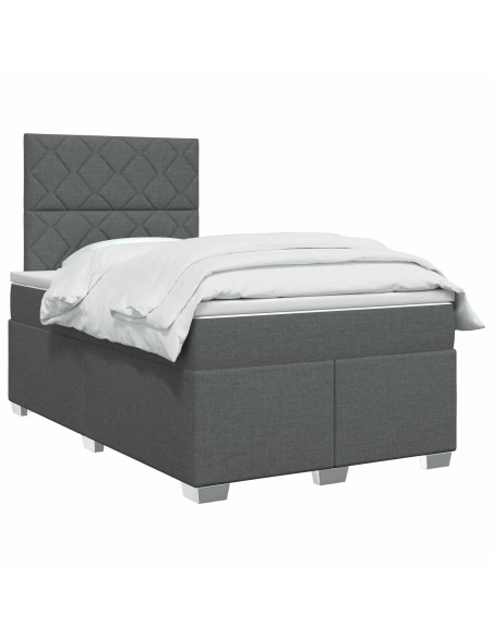 Letto box spring con materasso Grigio Scuro 120 x 200 cm