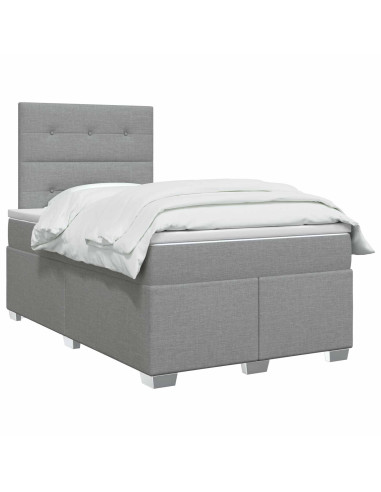 Letto box spring con materasso Grigio Chiaro 120 x 200 cm