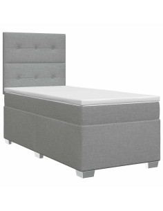 Letto box spring con materasso Grigio Chiaro 100 x 200 cm 2
