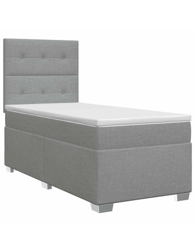 Letto box spring con materasso Grigio Chiaro 100 x 200 cm