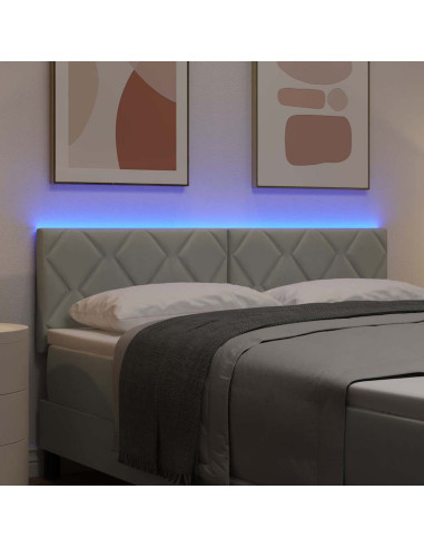 Testiera LED Grigio chiaro 160 cm Velluto