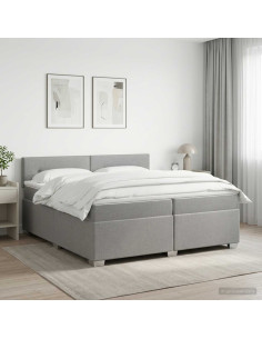 Letto box spring con materasso Grigio Chiaro 200 x 200 cm