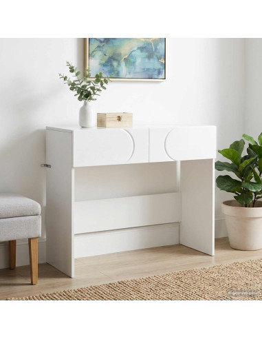 Tavolo consolle Bianco 96,5 x 38 x 75 cm Legno ingegnerizzato