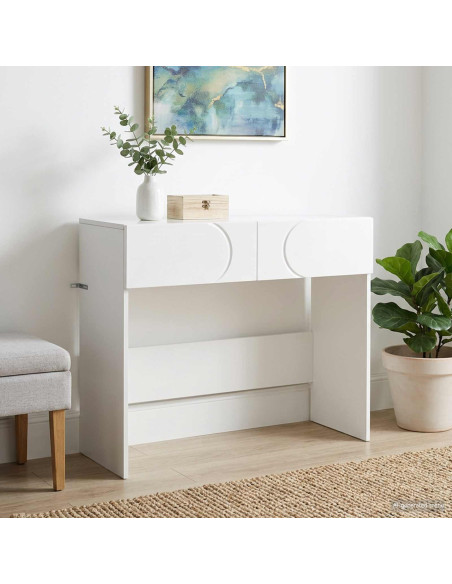 Tavolo consolle Bianco 96,5 x 38 x 75 cm Legno ingegnerizzato