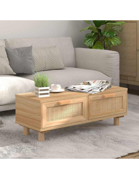Tavolino Marrone 80x40x30 cm Legno Multistrato e Massello Pino