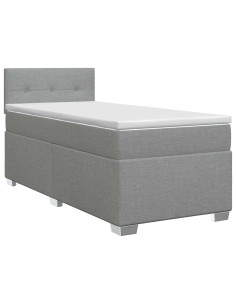Letto box spring con materasso Grigio Chiaro 100 x 200 cm 2