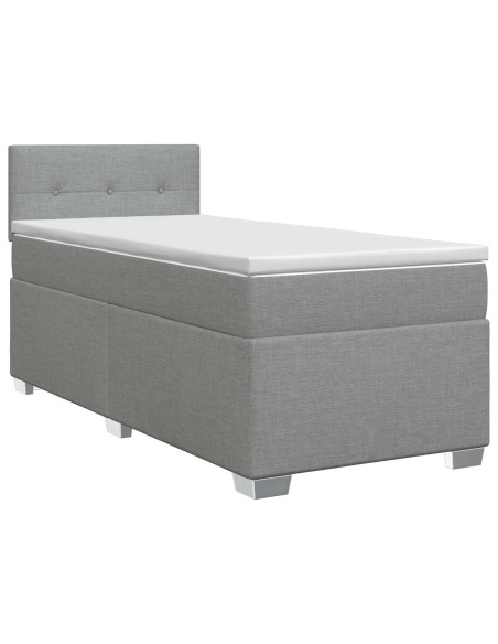 Letto box spring con materasso Grigio Chiaro 100 x 200 cm