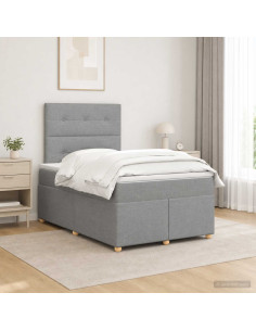 Letto box spring con materasso Grigio Chiaro 120 x 190 cm
