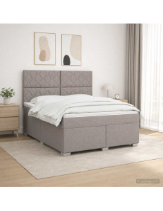 Letto box spring con materasso Tortora 140 x 190 cm Tessuto