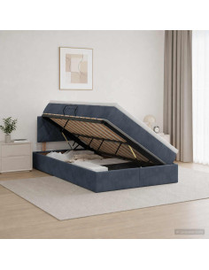 Letto con contenitore LED e materasso Grigio Scuro 120 x 200 cm