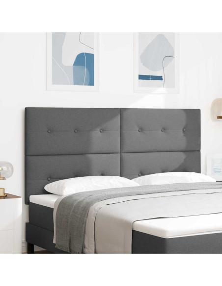 Testiera regolabile in altezza Grigio scuro 180 cm Tessuto