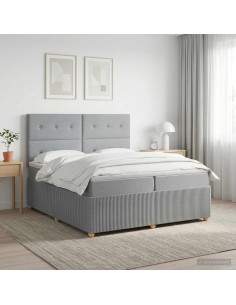 Letto box spring con materasso Grigio Chiaro 200 x 200 cm