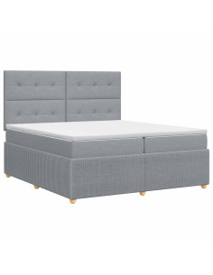 Letto box spring con materasso Grigio Chiaro 200 x 200 cm 2