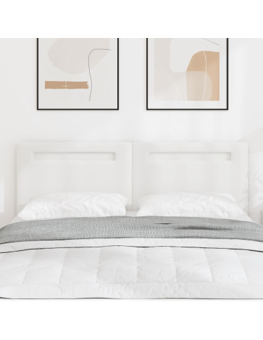 Testiera LED Bianco 144 cm Pelle Sintetica