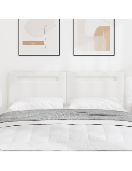 Testiera LED Bianco 144 cm Pelle Sintetica