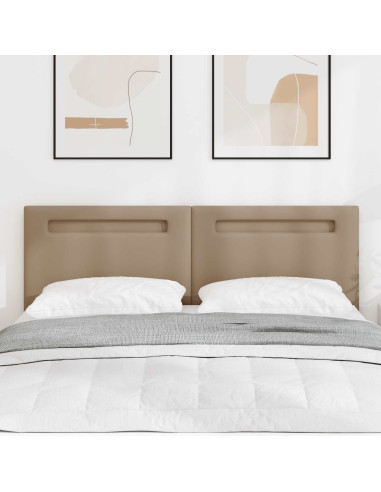 Testiera LED Cappuccino 144 cm Pelle Sintetica