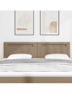 Testiera LED Cappuccino 180 cm Pelle Sintetica