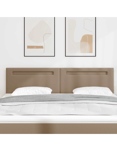 Testiera LED Cappuccino 180 cm Pelle Sintetica