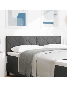 Testiera LED Grigio 144 cm Tessuto