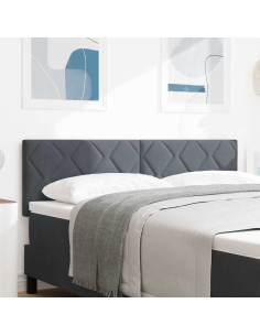 Testiera LED Grigio scuro 144 cm Velluto