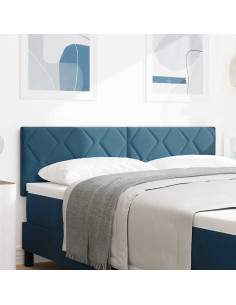 Testiera LED Blu Scuro 144 cm Velluto