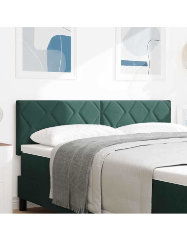Testiera LED Verde Scuro 160 cm Velluto