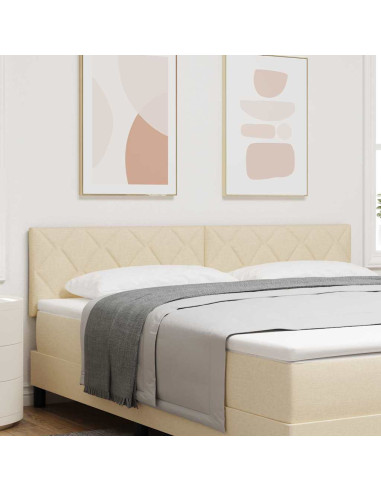 Testiera LED Crema 180 cm Tessuto