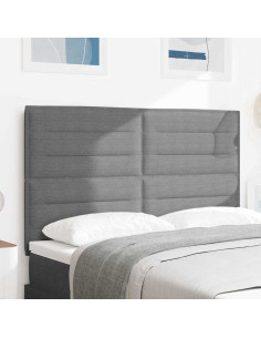 Testiera LED con testiera Grigio chiaro 160 cm Tessuto in Cords