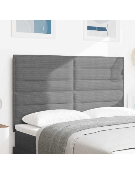 Testiera LED con testiera Grigio chiaro 160 cm Tessuto in Cords