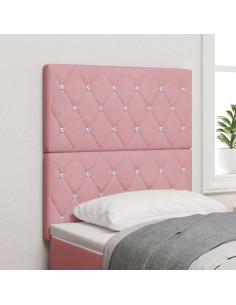 Testiera LED con strisce LED con testiera Rosa 80 cm Velluto